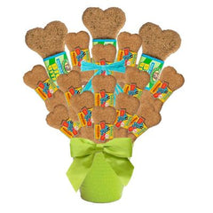 Bouquet Details:
Bouquet includes 16 Biscuits
An assortment Large 8" and 4" Bones
Gift Size 12" x 10" x 16"
Dim Wt: 18 lbs (21x13x9)