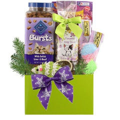This Gift Includes:
Burst Liver & Beef 12 oz. Tub
Friskies Party Mix (assorted flavors)
Pampered Kitty Treats Whitefish 6 oz.
Two (2) Chicken w/Duck Puree Lickable Cat Treat 0.5 oz. each
Mop Mouse Cat Toy 6.75”
Two (2) Fuzzy 2” Cat Toy Ball
Mop Mouse Cat Toy 6.75”
Box container
Gift Size 7" x 4" x 12"
Dim Wt: 6 lbs. (13x9x7)