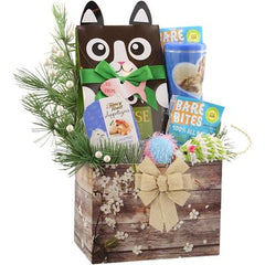 This Gift Includes:
Cheese Gourmet Cat Treats
Bare Bites Beef Liver Cat Treats
Whisker Lickin’s Crunch Lovers Tarter Control Tuna Cat Treats 4 oz.
Fancy Feast Appetizers
Bare Bites Beef Liver Treats
Fuzzy 2” Cat Toy Ball
Mop Mouse Cat Toy 6.75”
Rustic Box container
Gift Size 7" x 4" x 12"
Dim Weight 7 lbs. (15x9x7)