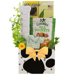 This Gift Includes:
Hemp Seed Banana Crunchy Dog Treats 14 oz.
Daily Pill Minder
Pill Pocket Treats 3.5 oz.
Bakery Fresh Hand Iced Gourmet Dog Biscuit
Gift Size 7" x 4" x 12"
Dim Wt: 6 lbs. (13x9x7)