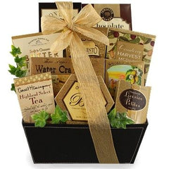 This Gift Includes:
Fontazzi Buttercrunch Popcorn 5 oz.
Chocolate Salted Caramel Wafer Cookies 2 oz.
Butter Toffee Caramels 2 oz.
Sorrento Chocolate Truffle Cocoa Box
Cranberry Harvest Fruit & Nut Medley 2 oz.
Three Pepper Blend Water Crackers 2 oz.
California Smoked Almonds 2 oz.
Ernest Hemingway Highland Select Tea 2 Bags
Brie Creamy Cheese Spread 3.5 oz.
Licorice Petites 1.4 oz.
Black Faux Leather Embossed Container with Stitching
Gift Size 12" x 8" x 12"
Dim Weight: 12 lbs. (13x13x11)