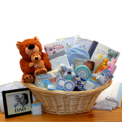 Deluxe Welcome Home Precious Baby Basket-Blue